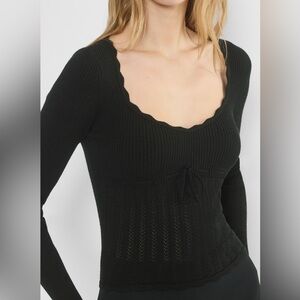 Aritzia Wilfred Soloist Sweater Knit Top Black S